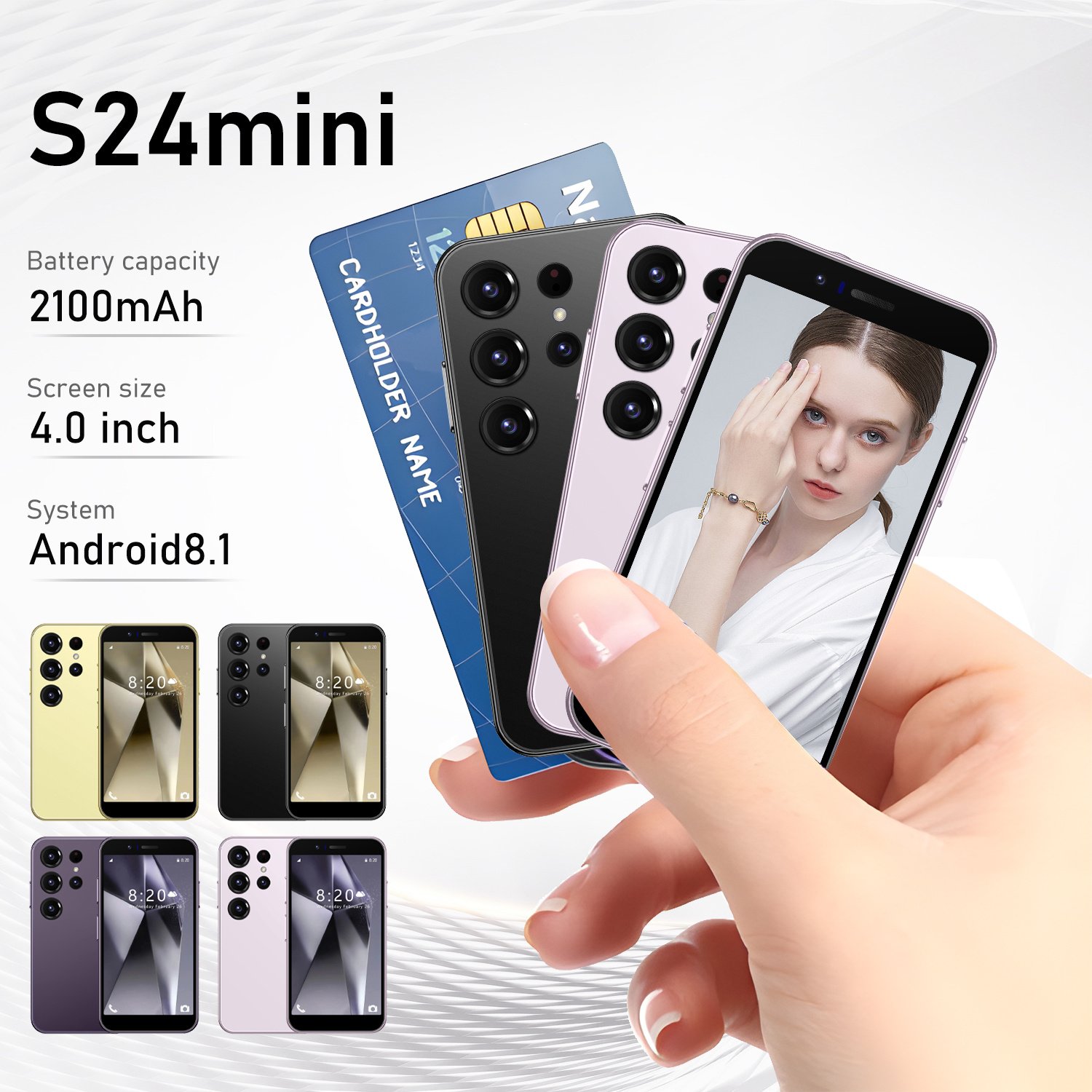 Drop shipping S24 mini Smartphone Android Mobile Phone, Super Small Micro Touch Screen Unlocked 3G Tiny Small Pocket mobile